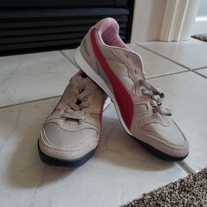 Puma Low-Profile Canvas Retro Style Sneaker, Grey / Dark Pink